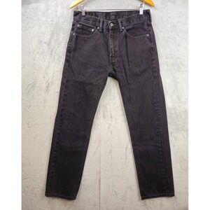 Levi's 505 Jeans Men's 32x30.5 Black Regular Fit Straight Leg Denim
